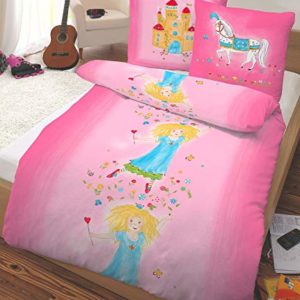 Schöne Bettwäsche aus Flanell - Prinzessin rosa 135x200 von Dobnig