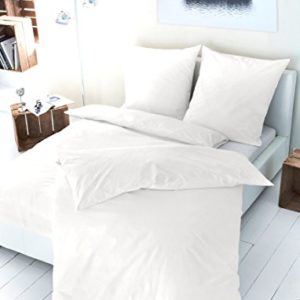Hübsche Bettwäsche aus Satin - weiß 155x220 von Primera