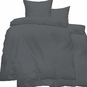 Traumhafte Bettwäsche aus Seersucker - grau 135x200 von KH-Haushaltshandel