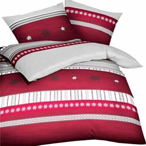 Hübsche Bettwäsche aus Biber - weiß 155x220 von Kaeppel