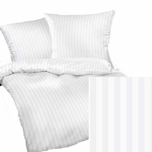 Kuschelige Bettwäsche aus Damast - weiß 135x200 von Bettwaren-XXL