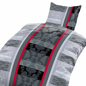 Hübsche Bettwäsche aus Fleece - schwarz weiß 135x200 von daspasstgut