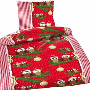 Schöne Bettwäsche aus Fleece - Weihnachten grün 155x220 von Bertels
