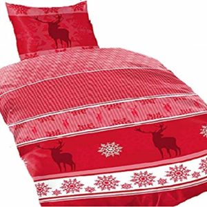 Hübsche Bettwäsche aus Fleece - Weihnachten grün 155x220 von Bertels