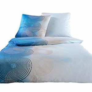 Kuschelige Bettwäsche aus Jersey - blau 155x220 von Estella