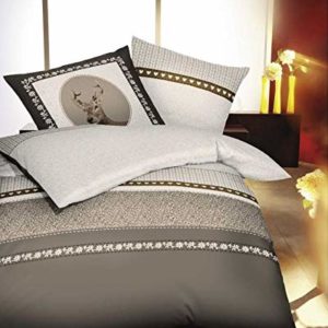 Schöne Bettwäsche aus Biber - braun 135x200 von Kaeppel