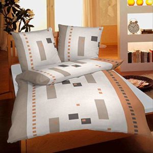 Hübsche Bettwäsche aus Biber - grau 135x200 von