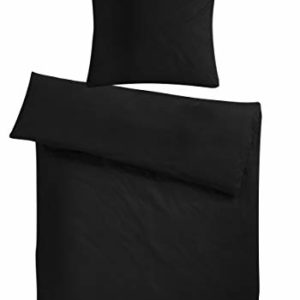 Hübsche Bettwäsche aus Flanell - schwarz 220x240 von Carpe Sonno