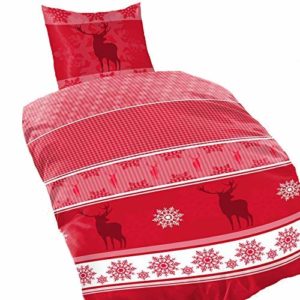 Traumhafte Bettwäsche aus Fleece - Weihnachten weiß 135x200 von Bertels