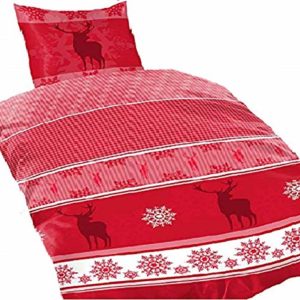 Traumhafte Bettwäsche aus Fleece - Weihnachten weiß 155x220 von Bertels