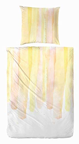 Schöne Bettwäsche aus Perkal - gelb 135x200 von Hahn