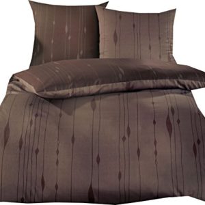 Hübsche Bettwäsche aus Biber - braun 155x220 von Kaeppel