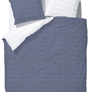 Schöne Bettwäsche aus Mako-Satin - blau 135x200