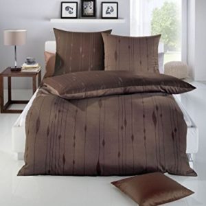 Hübsche Bettwäsche aus Satin - braun 155x220 von Kaeppel