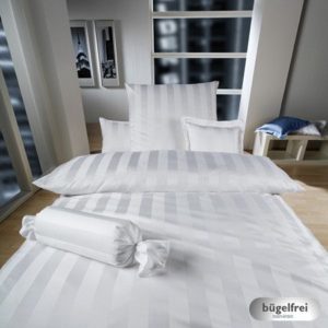 Hübsche Bettwäsche aus Damast - weiß 140x200 von Curt Bauer