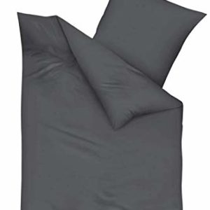 Kuschelige Bettwäsche aus Biber - grau 155x220 von Kaeppel