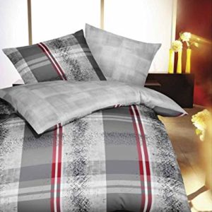 Kuschelige Bettwäsche aus Satin - grau 135x200 von Kaeppel