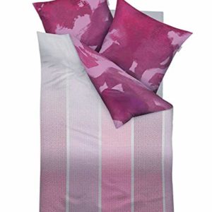 Kuschelige Bettwäsche aus Satin - rosa 135x200 von Kaeppel