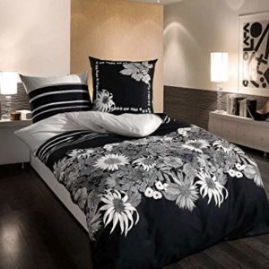 Kuschelige Bettwäsche aus Satin - schwarz weiß 135x200 von Kaeppel