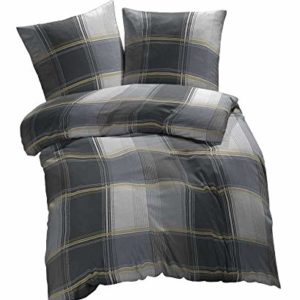 Kuschelige Bettwäsche aus Biber - grau 135x200 von Etérea