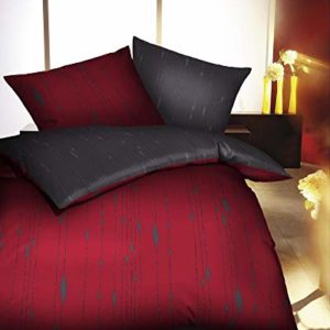 Hübsche Bettwäsche aus Biber - rot 135x200 von Kaeppel