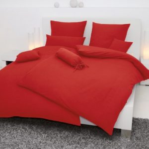 Kuschelige Bettwäsche aus Seersucker - rot 135x200 von Janine Design