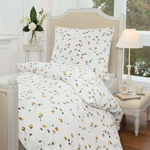 Kuschelige Bettwäsche aus Seersucker - gelb 155x220 von Janine Design