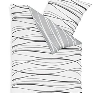 Hübsche Bettwäsche aus Biber - grau 155x220 von Kaeppel