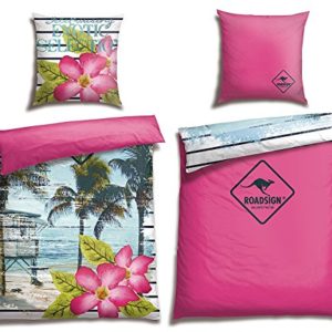 Hübsche Bettwäsche aus Renforcé - rosa 135x200 von ROADSIGN