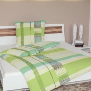 Schöne Bettwäsche aus Seersucker - grün 155x220 von Janine