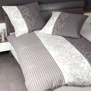 Schöne Bettwäsche aus Biber - grau 135x200 von Janine