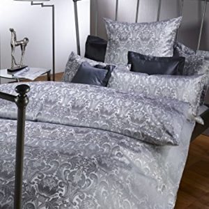 Kuschelige Bettwäsche aus Damast - grau 135x200 von Curt Bauer